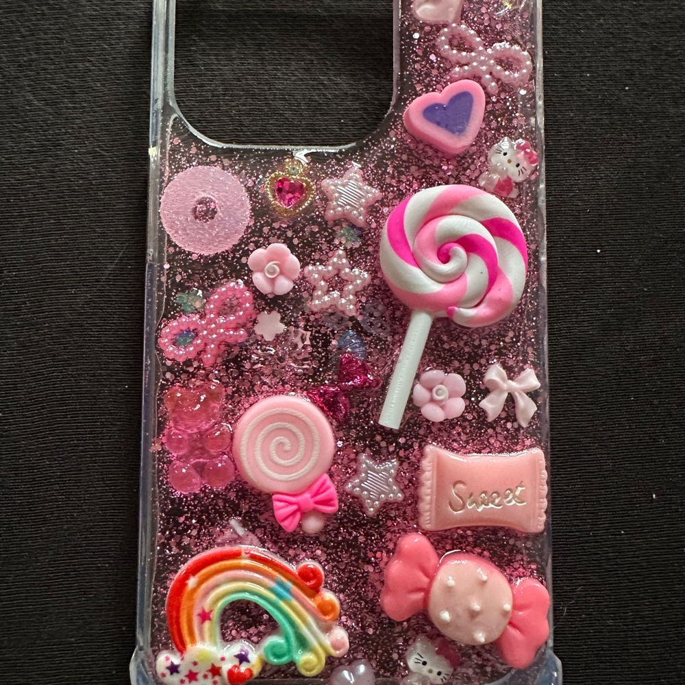 Pink Glitter Candy-Themed Phone Case